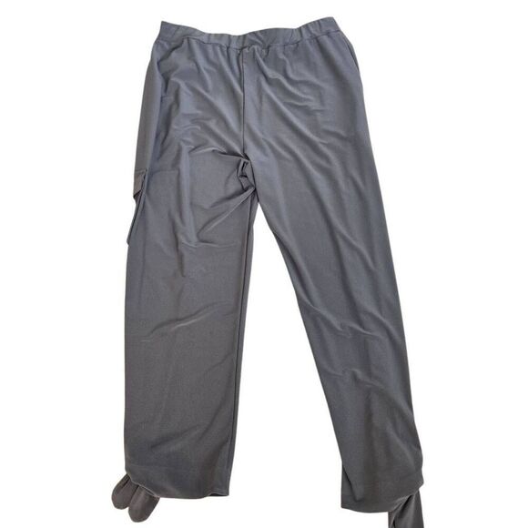 By JJ Womens Pull-On Stretch Tie-Bottom Hem Cargo Pocket Crop Pants Gray Medium - Picture 3 of 13